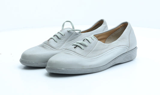Easy Bs Womens Grey Leather Oxford Casual UK 7.5