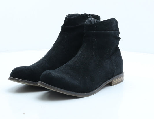 Another Pair Of Shoes Womens Black Suede Bootie Boot UK 7