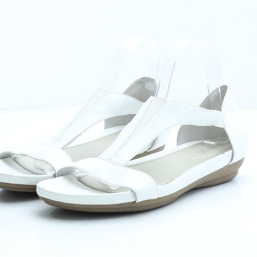 Pavers Womens White Leather Strappy Sandal UK 8 41