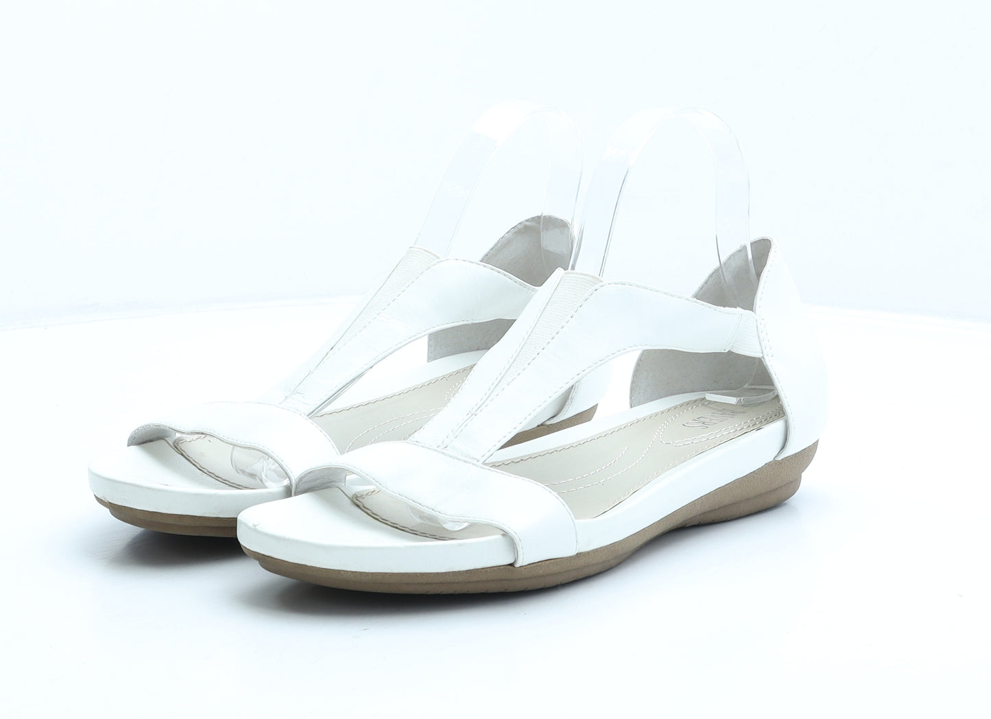 Pavers Womens White Leather Strappy Sandal UK 8 41