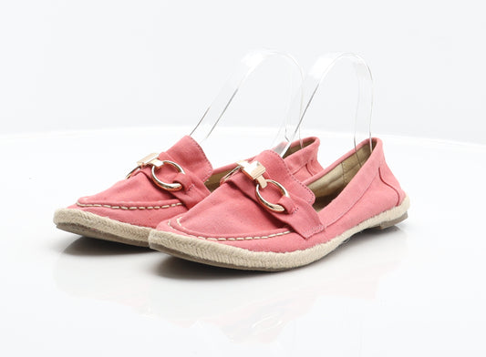 Topshop Womens Pink Fabric Loafer Flat UK 5.5 39