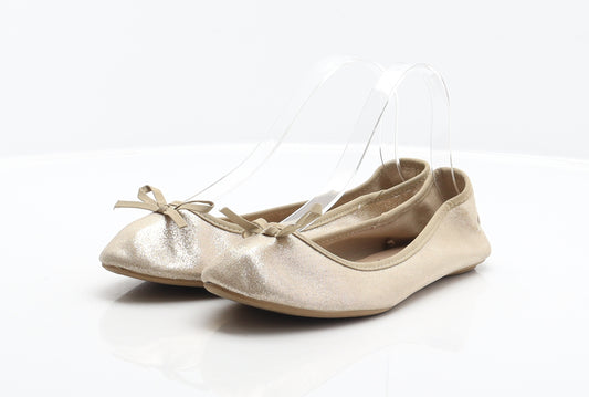 George Womens Gold Polyester Ballet Flat UK 5 38