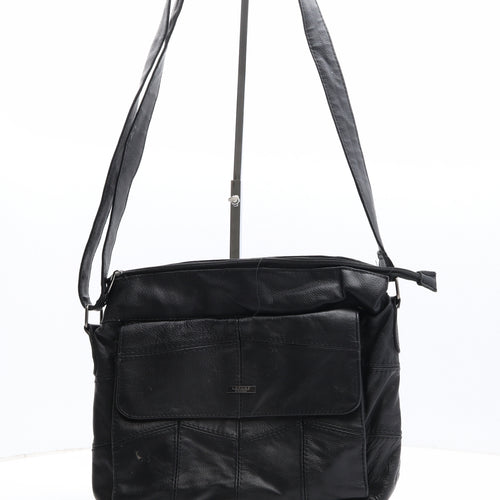 Lorenz Womens Black Polyethylene Messenger Bag Size Medium