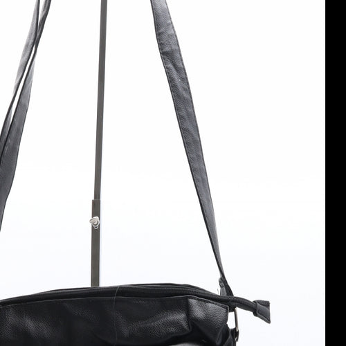 Lorenz Womens Black Polyethylene Messenger Bag Size Medium