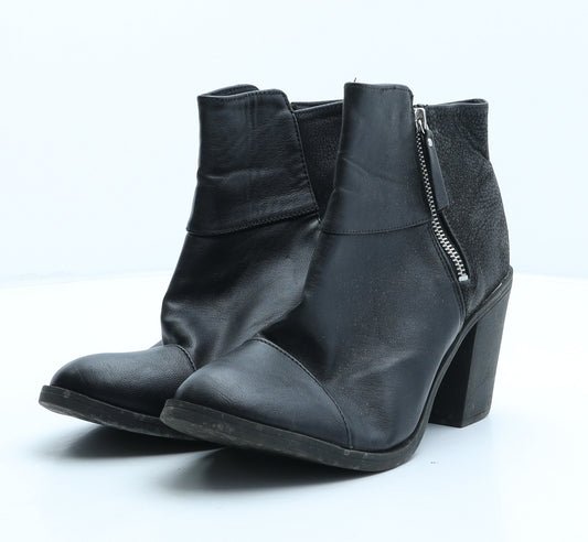 Divided by H&M Womens Black Synthetic Bootie Boot UK 7 40