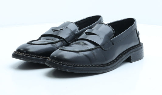 Marks and Spencer Womens Black Leather Loafer Casual UK 5.5
