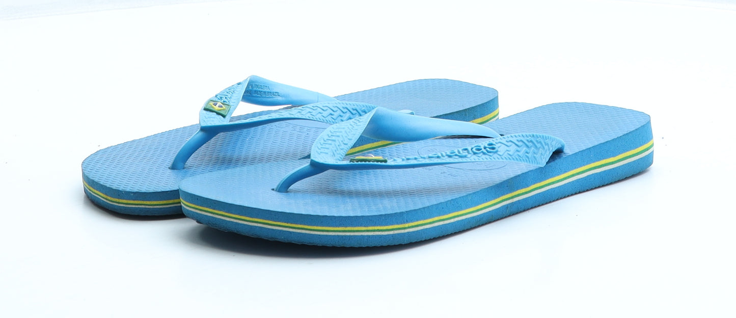 Havaianas Womens Blue Rubber Thong Sandal UK 6 39