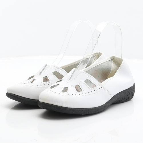 Preworn Womens White Leather Loafer Casual UK 4 37