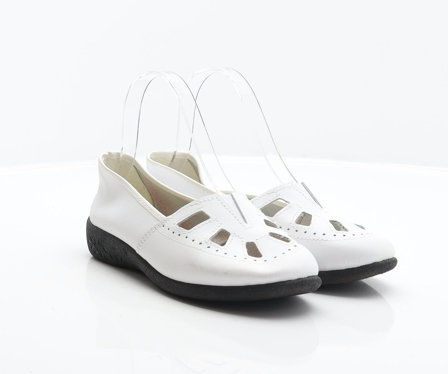 Preworn Womens White Leather Loafer Casual UK 4 37