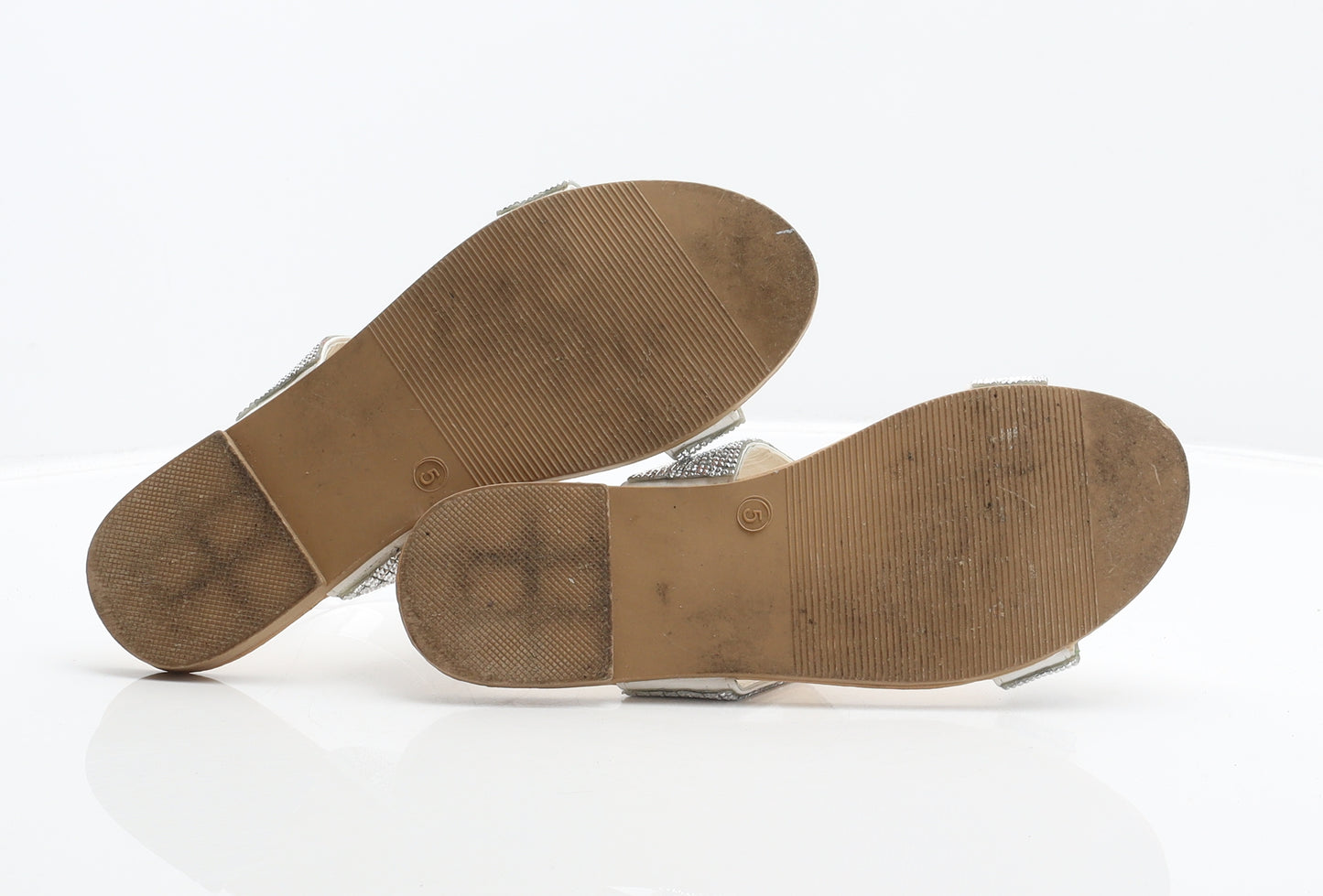 PEP&CO Womens Silver Synthetic Slider Sandal UK 5 38