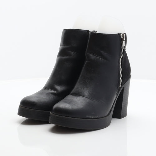 New Look Womens Black Synthetic Bootie Boot UK 4 37