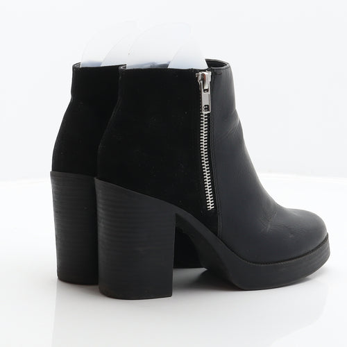 New Look Womens Black Synthetic Bootie Boot UK 4 37