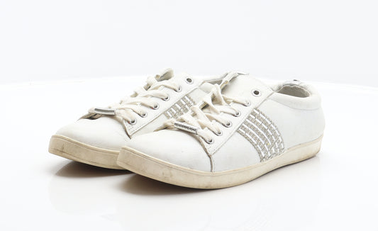 OFFICE Womens White Leather Trainer UK 5.5 39