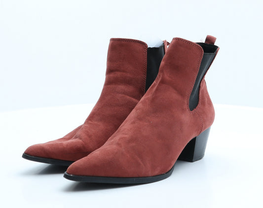 Dorothy Perkins Womens Red Suede Chelsea Boot UK 7