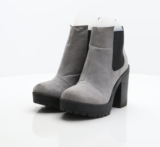Divided Womens Grey Polyester Chelsea Boot UK 4 37