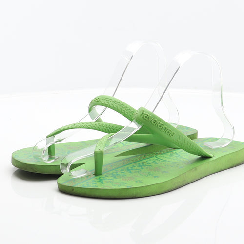 Havaianas Womens Green Synthetic Flip-Flop Sandal UK 6 39