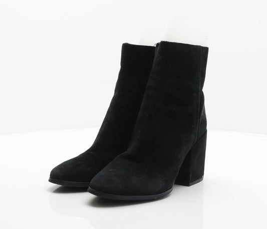 The Wishbone Collection Womens Black Suede Bootie Boot UK 7.5