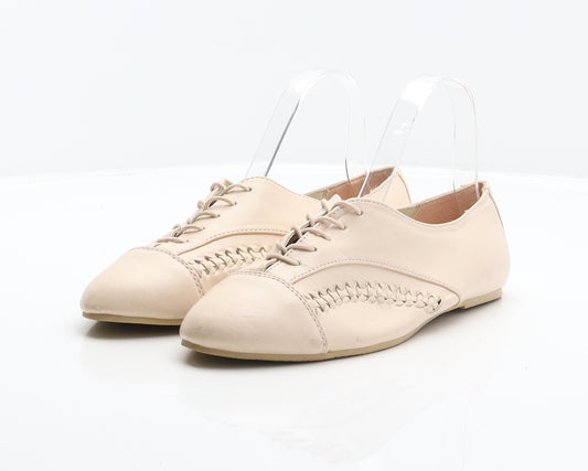 H&M Womens Beige Synthetic Flat Casual UK 5 38