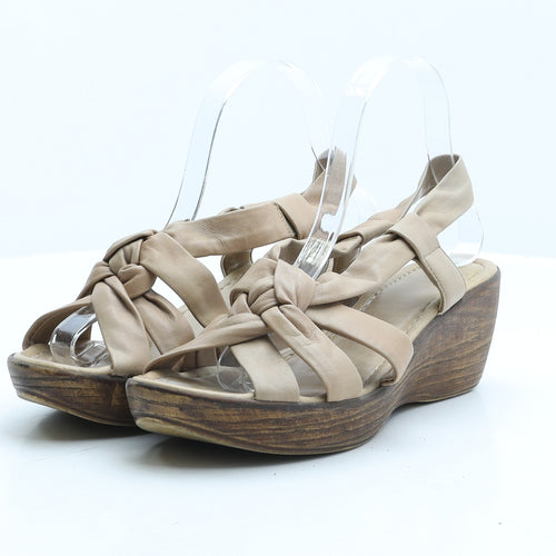 Preworn Womens Beige Synthetic Strappy Sandal UK 6 39