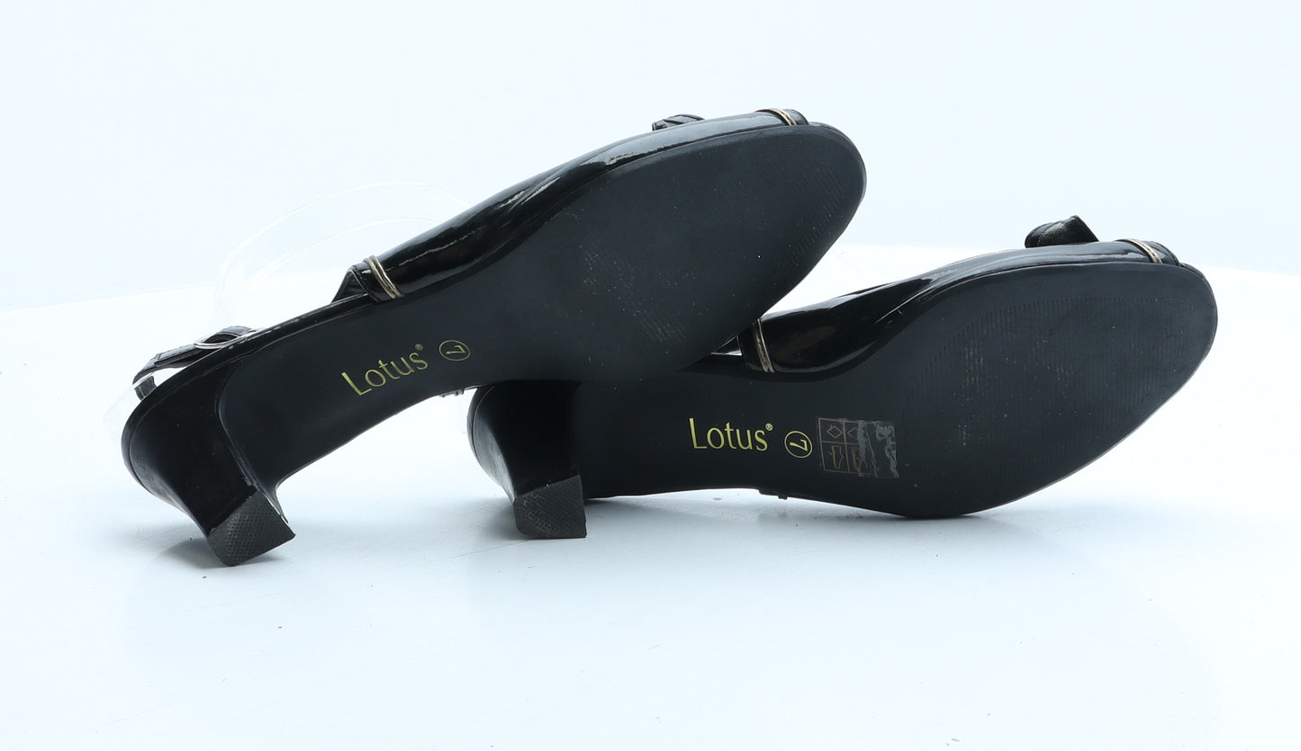 Lotus Womens Black Synthetic Slingback Heel UK 7