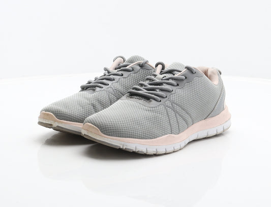 Workout Womens Grey Polyester Trainer UK 3 36