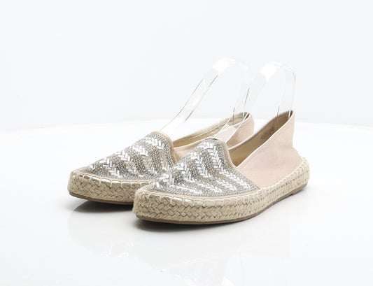 Primark Womens Gold Polyester Espadrille Casual UK 7 40