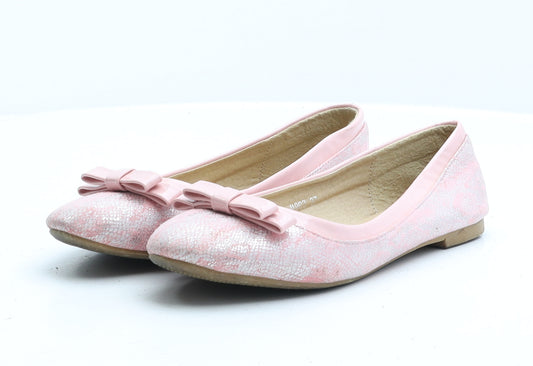 Exquily Womens Pink Animal Print Synthetic Ballet Flat UK 4 37 - Snake Print