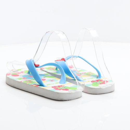 Sfera Girls Blue Synthetic Flip-Flop Sandal UK 1.5 33 - Flower detail
