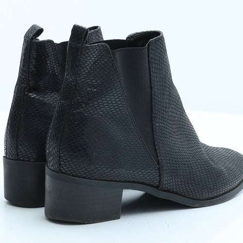 New Look Womens Black Synthetic Chelsea Boot UK 4 37 - Snake Print