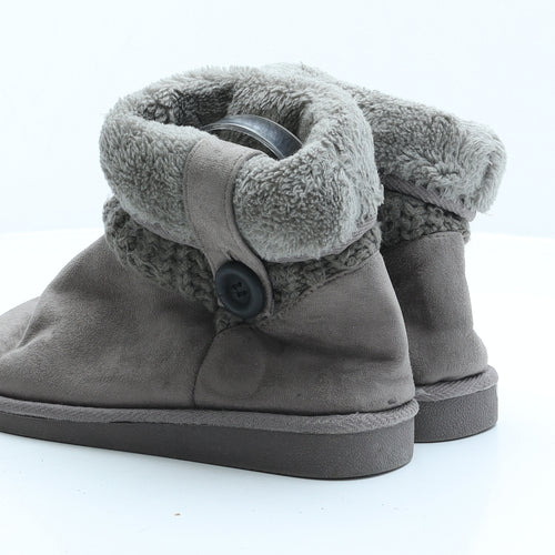 Preworn Womens Grey Synthetic Shearling Style Boot UK 3 36