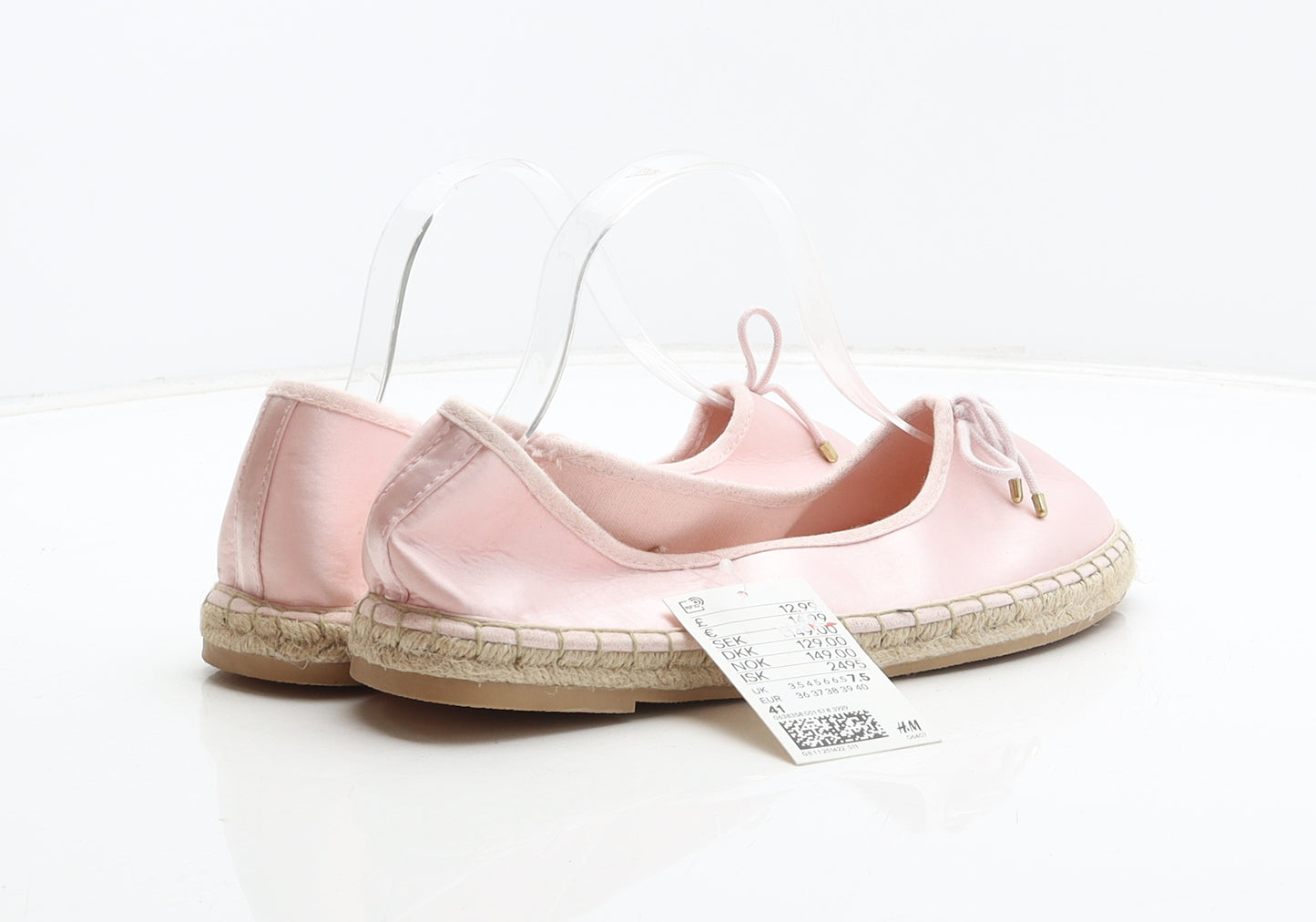 Divided by H&M Womens Pink Fabric Espadrille Casual UK 7.5 41