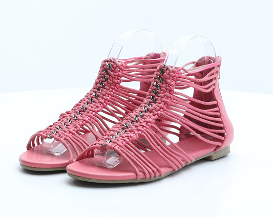 Fiore Womens Pink Synthetic Gladiator Sandal UK 3 36