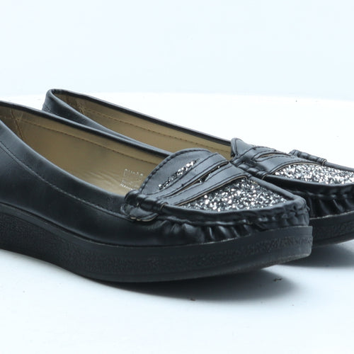 Preworn Womens Black Synthetic Loafer Casual UK 4 37