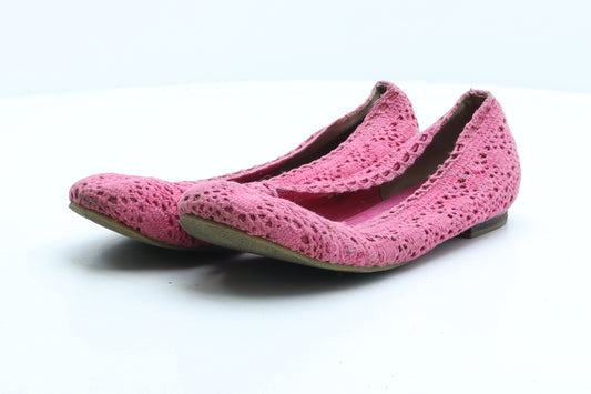 Topshop Womens Pink Fabric Ballet Flat UK 6 39