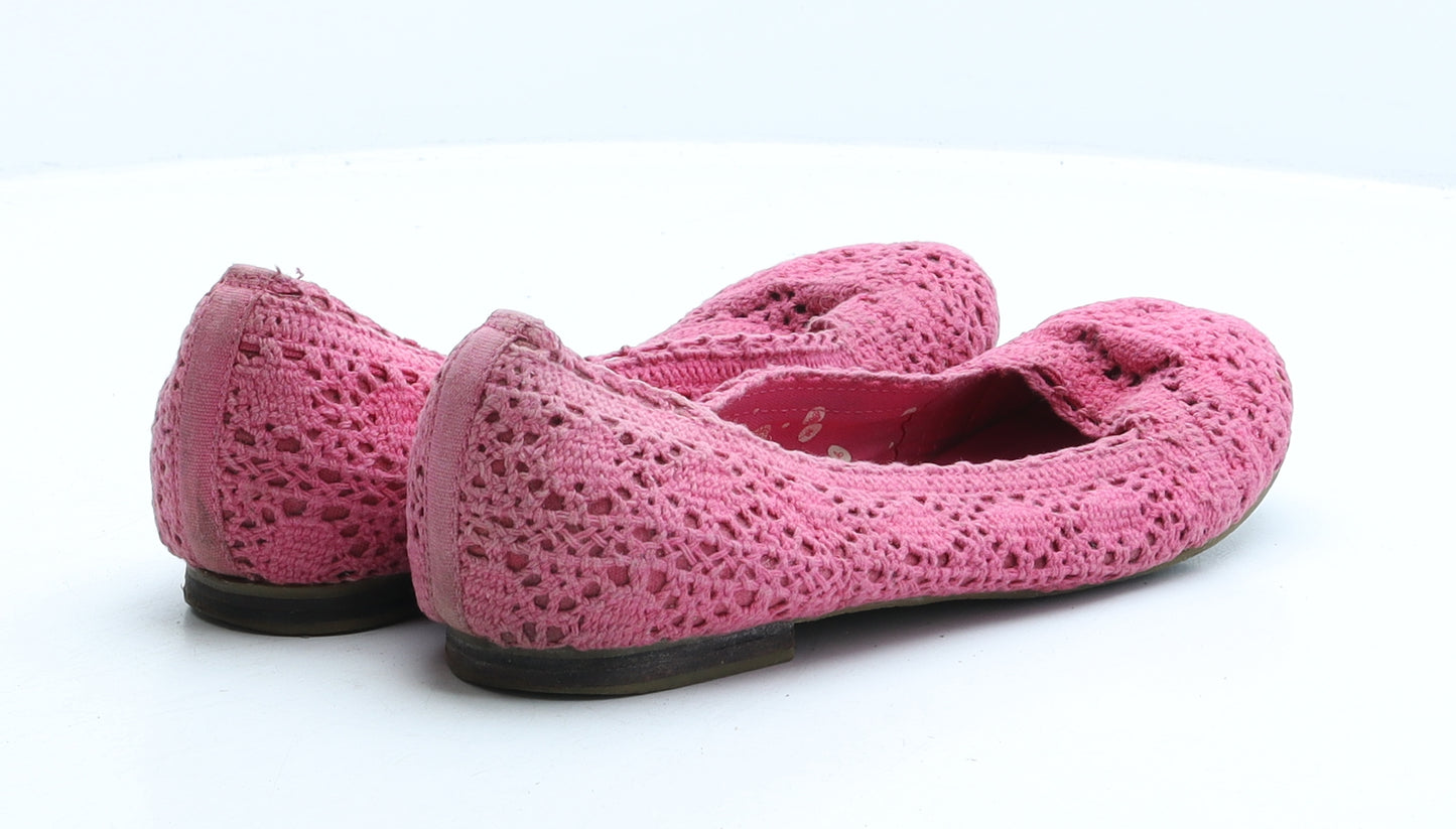 Topshop Womens Pink Fabric Ballet Flat UK 6 39