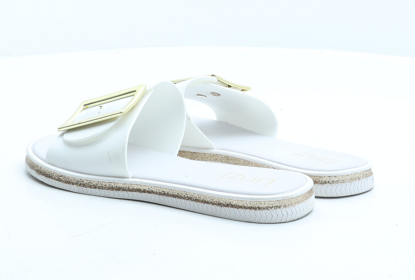 Linzi Womens White Synthetic Slider Sandal UK 5
