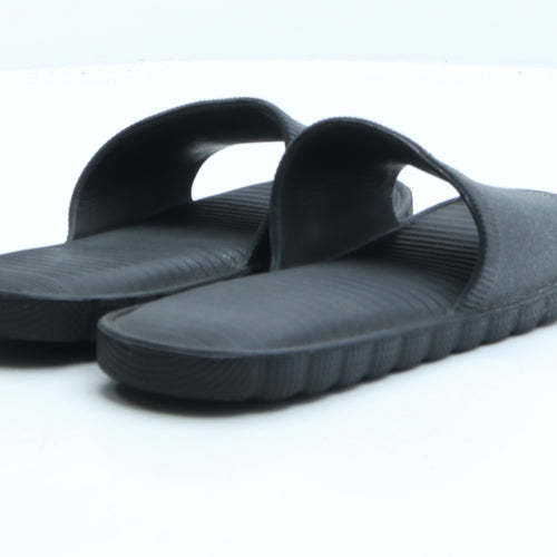Preworn Womens Black Rubber Slider Sandal UK 5