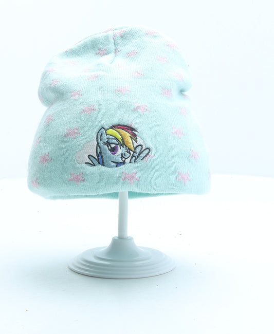 My Little Pony Girls Green Geometric Acrylic Beanie One Size - Star detail