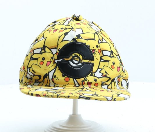 Pokemon Boys Yellow Geometric Cotton Snapback Size Adjustable - Pikachu