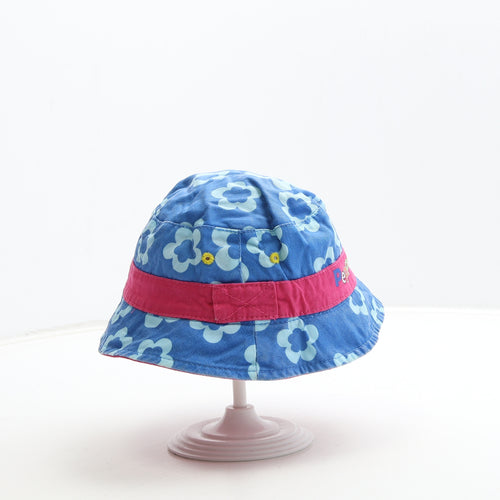 Peppa Pig Girls Blue Floral Cotton Bucket Hat Size S