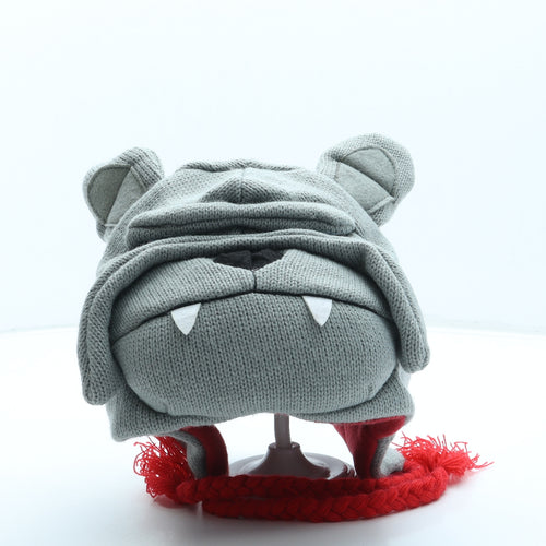 JIGLZ Boys Grey Acrylic Bonnet One Size - Bulldog