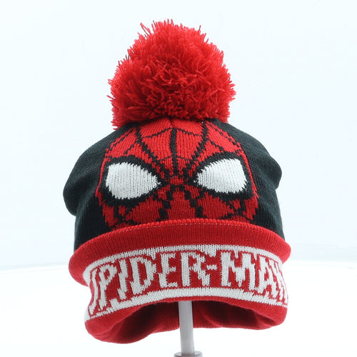 Primark Boys Red Acrylic Bobble Hat Size S - Spiderman
