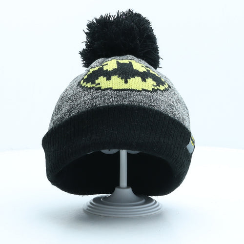 NEXT Boys Black Acrylic Bobble Hat One Size - Batman