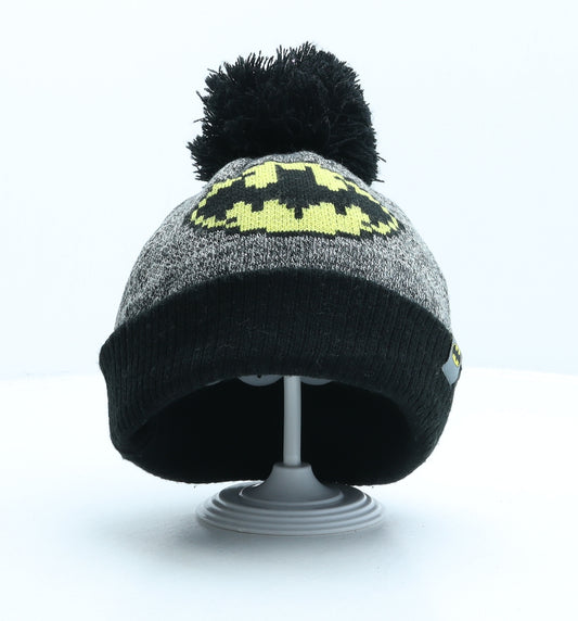 NEXT Boys Black Acrylic Bobble Hat One Size - Batman