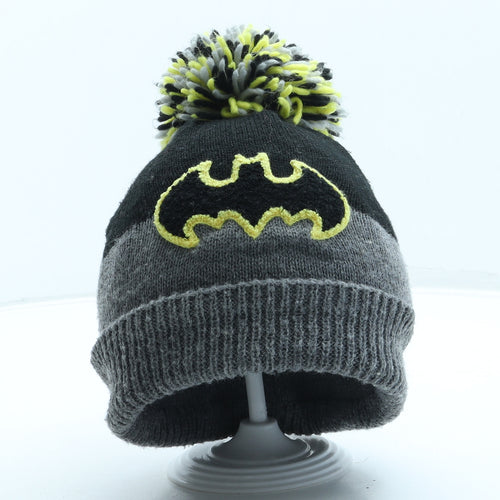 George Boys Grey Acrylic Bobble Hat One Size - Batman