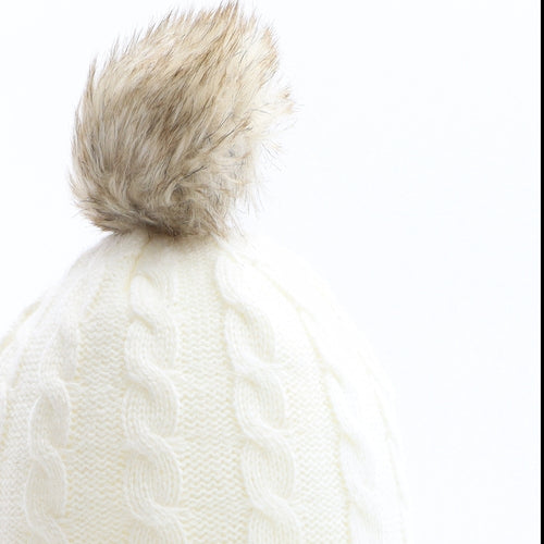 George Girls Ivory Acrylic Bobble Hat One Size - Harry Potter Hogwarts