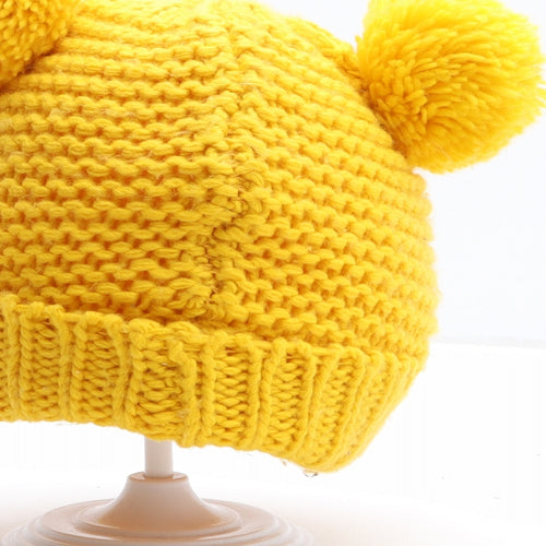 NEXT Girls Yellow Acrylic Bobble Hat One Size