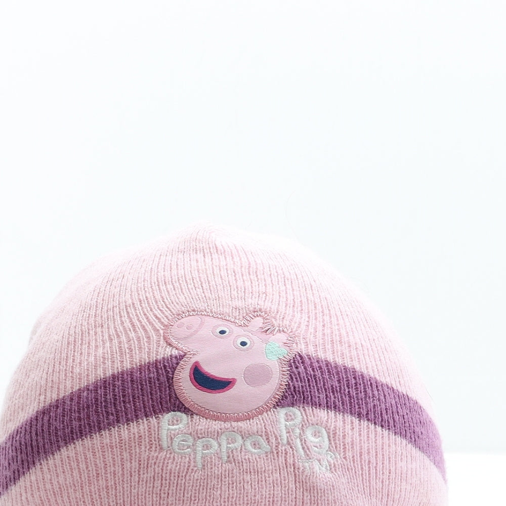 Peppa Pig Girls Pink Acrylic Beanie One Size