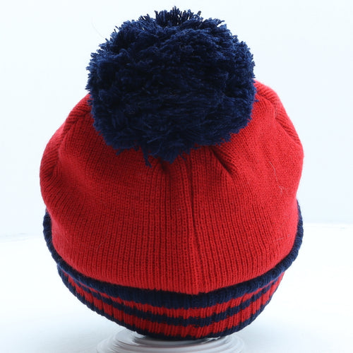 Spiderman Boys Red Acrylic Bobble Hat One Size