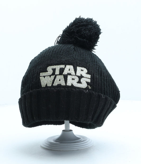 Star Wars Boys Black Acrylic Bobble Hat One Size